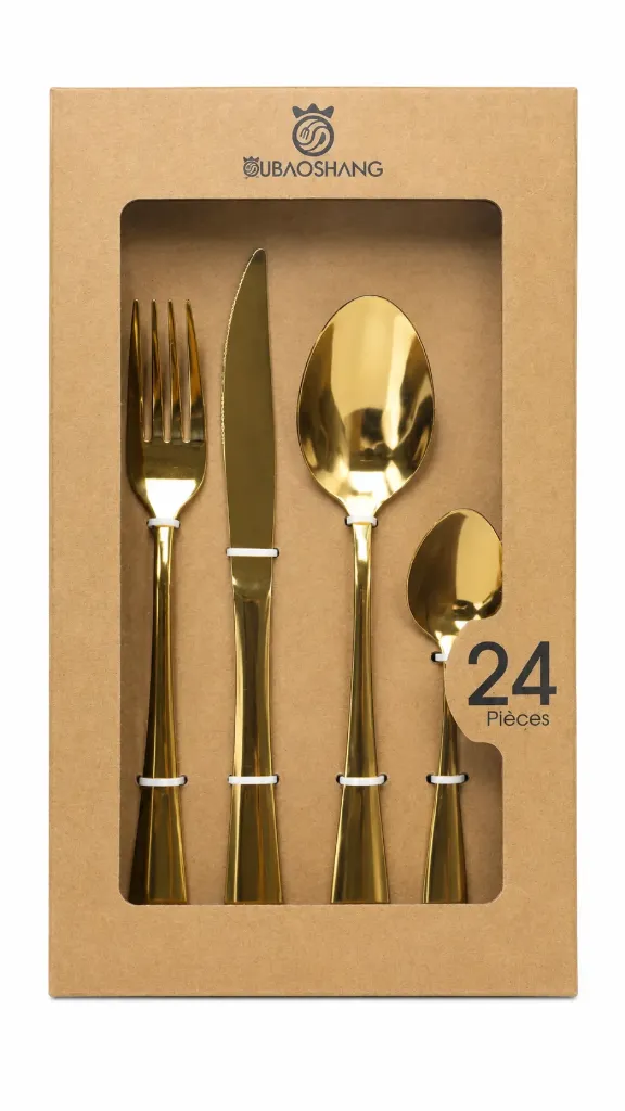 SET DE CUBIERTOS UBAOSHANG X24 PIEZAS ACERO INOXIDABLE