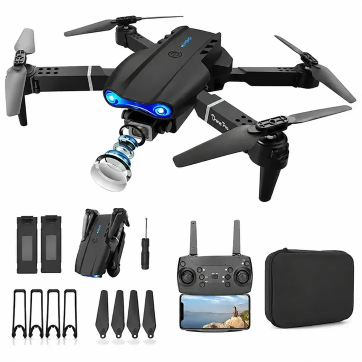 [E99PRO] DRONE CONTROL REMOTO PLEGABLE CON CAMARA FRONTAL LUCES LED