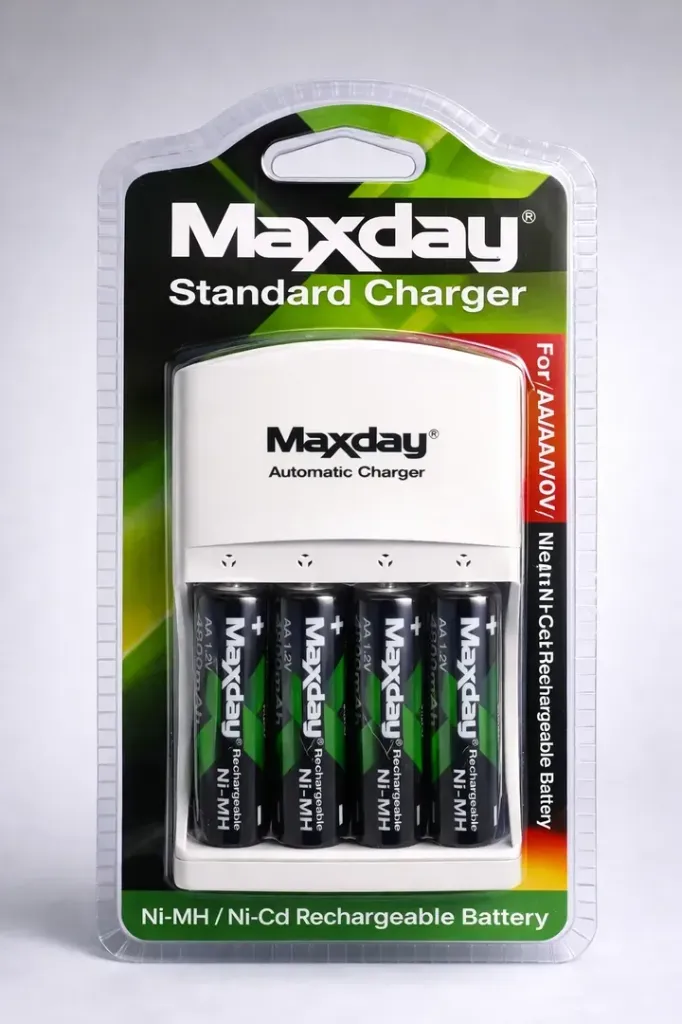 BATERIAS MAXDAY AA X4 CON CARGADOR AA/AAA