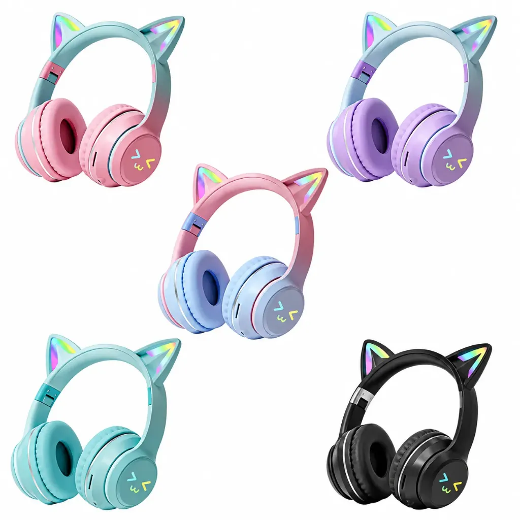[SY-BT618] AUDIFONOS INALAMBRIOS BLUETOOTH RGB CAT EAR SY-BT618