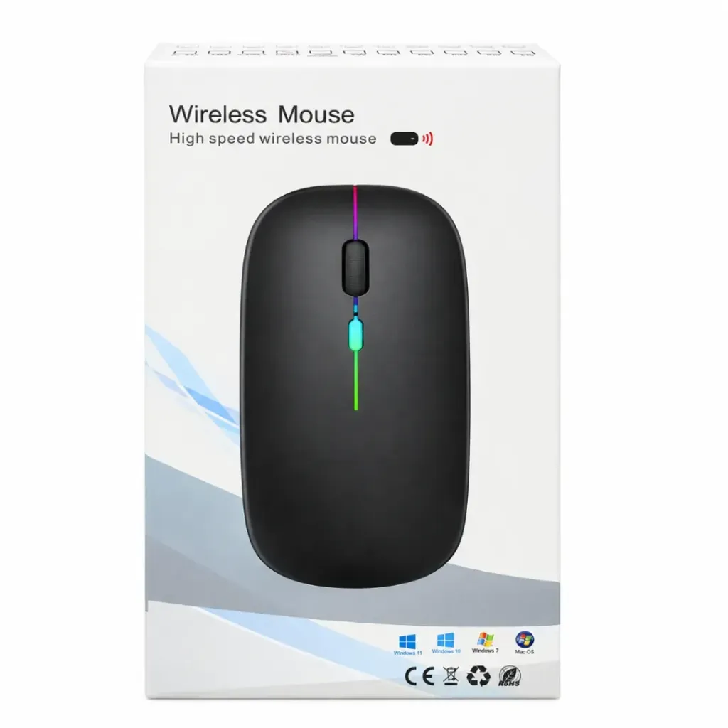 [XMG-01] MOUSE INALAMBRICO ERGONOMICO BLUETOOTH Y 2.4G NEGRO XMG-01
