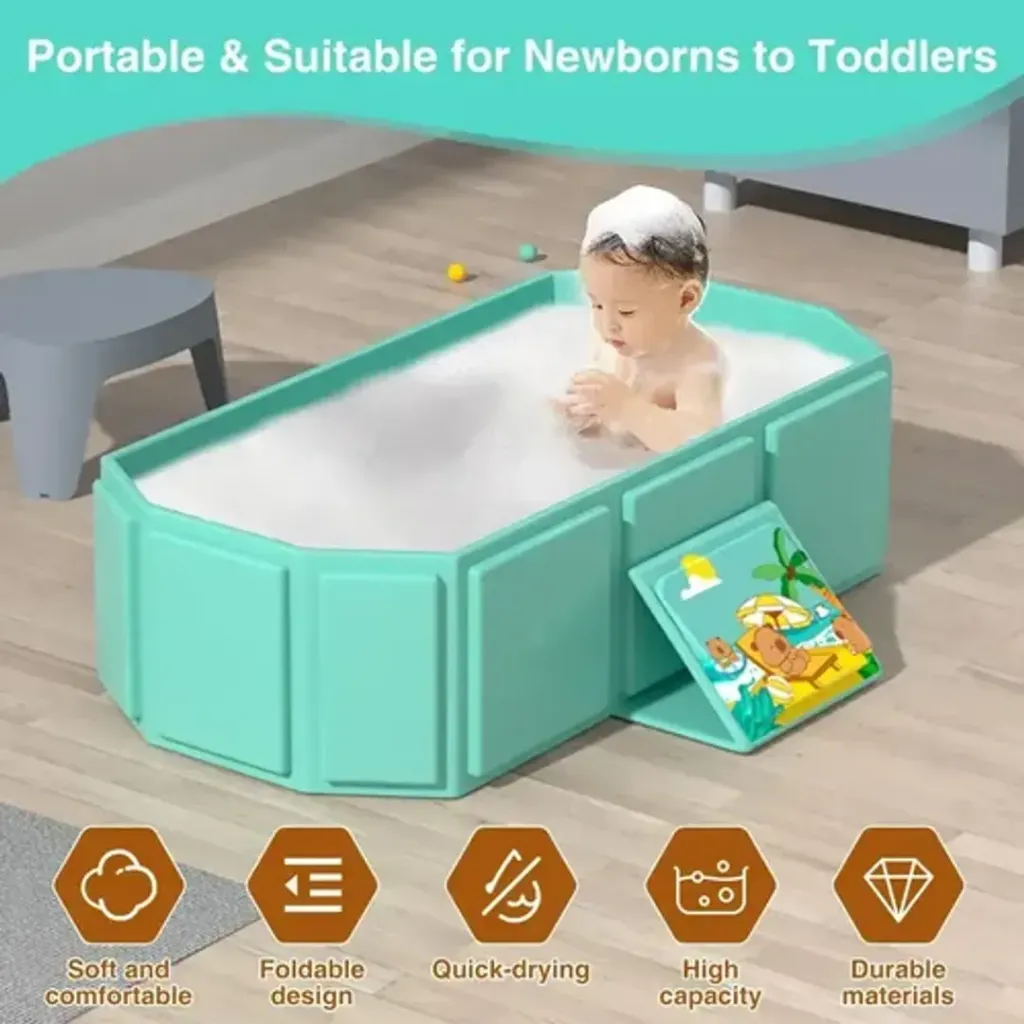 BAÑERA TINA PLEGABLE PORTATIL PARA BEBES ENJOY 80 x 45 x 25 CM