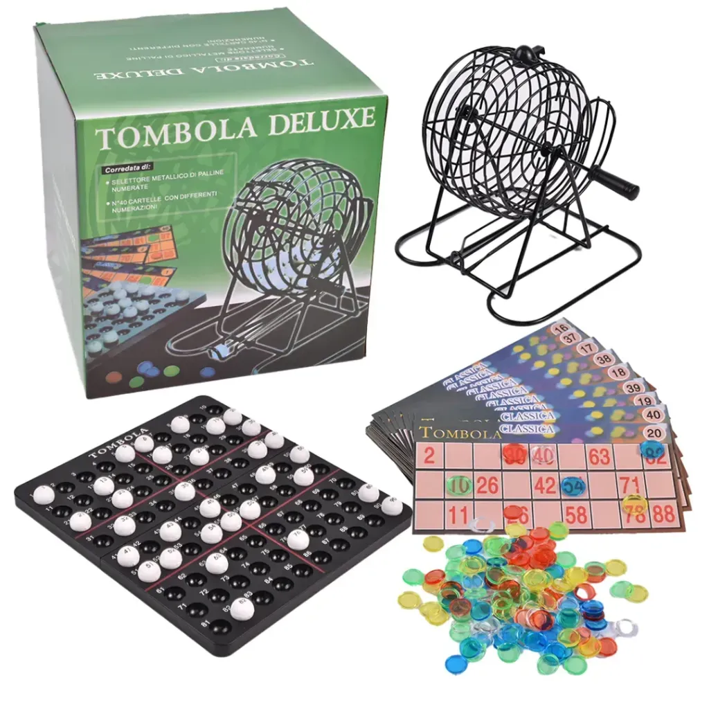 [0915DE] JUEGO DE BINGO CON BOLILLERO METALICO 90 NUMEROS Y 40 CARTONES
