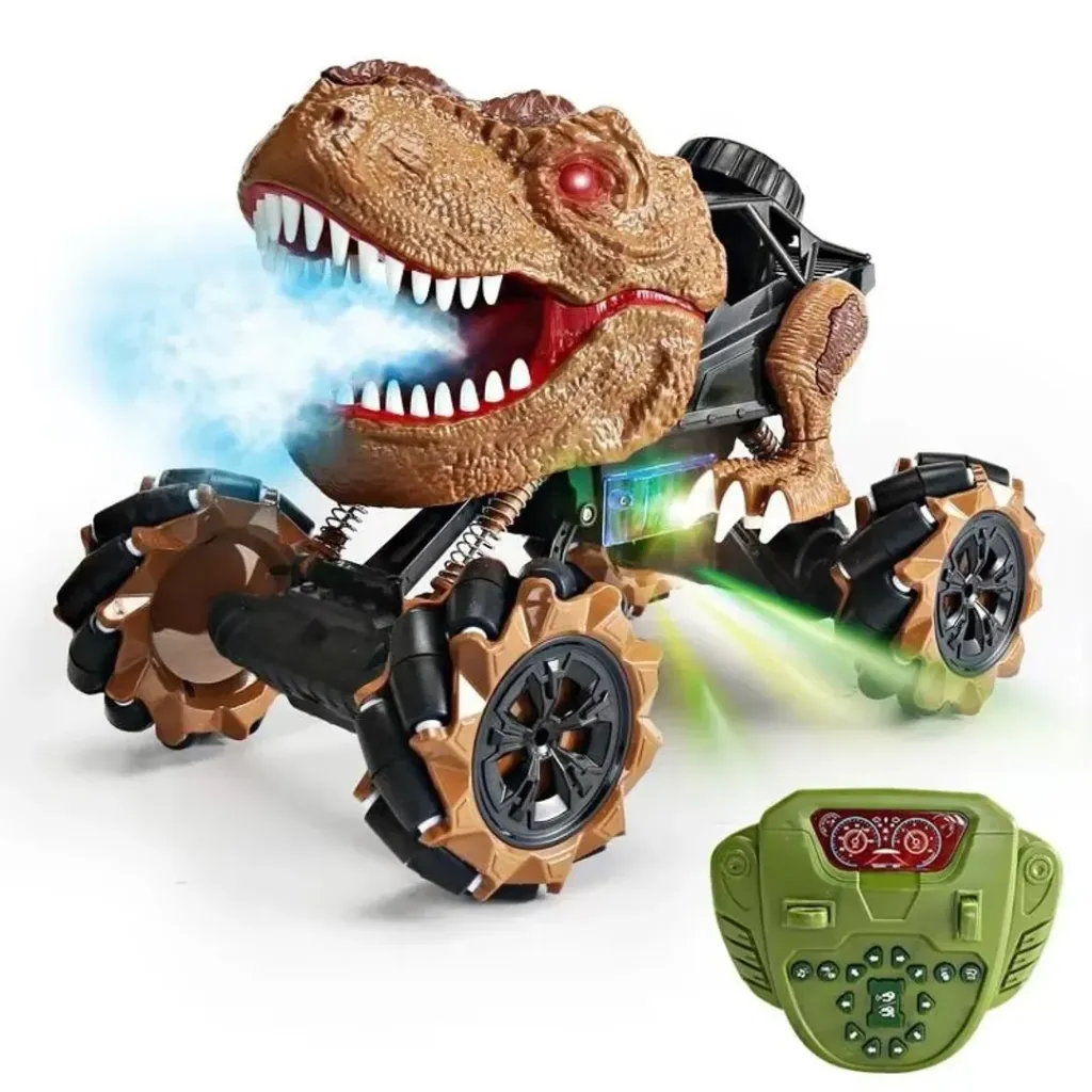 CARRO DINOSAURIO A CONTROL REMOTO CON HUMO Y LUCES LED