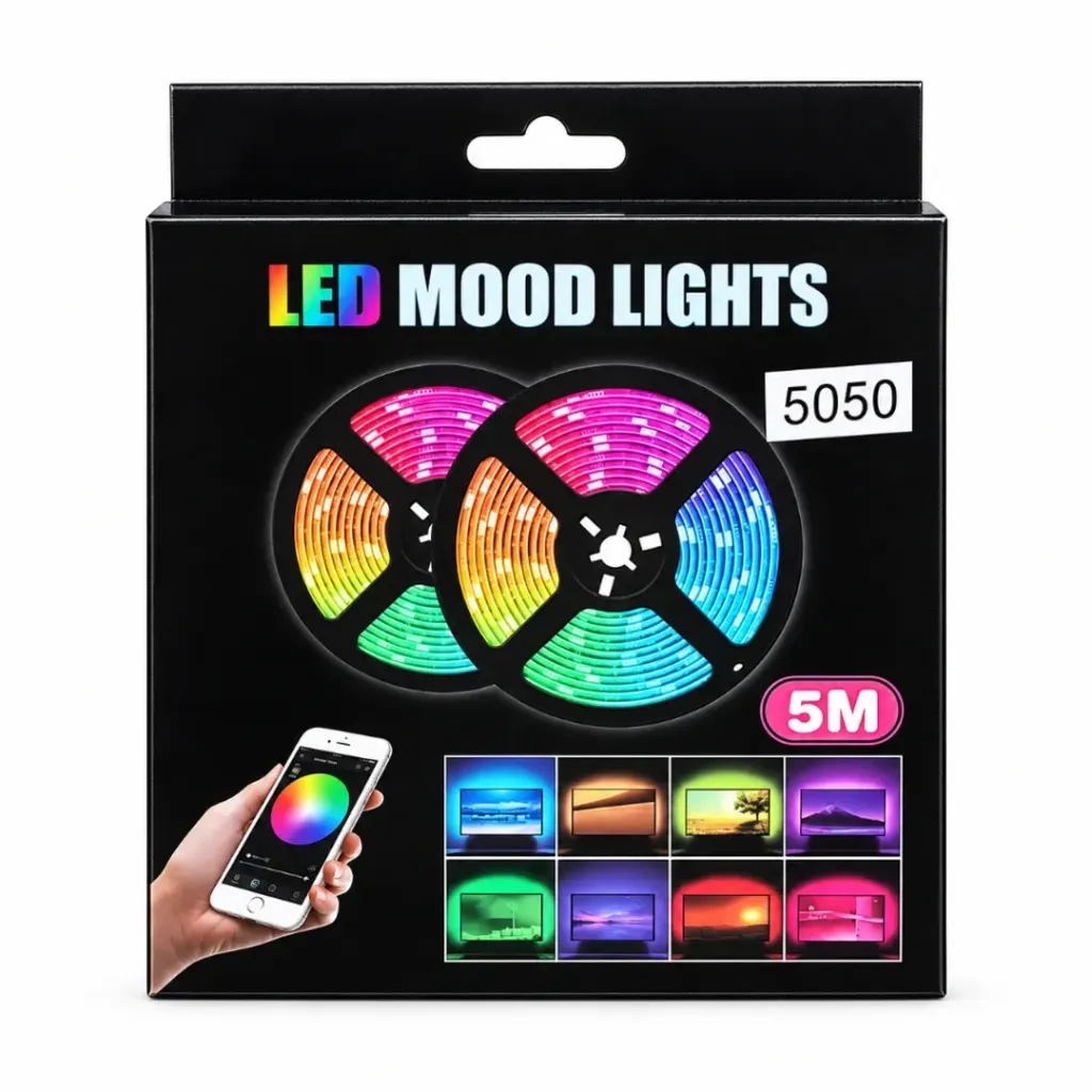 [BOD-HOG-116] CINTA TIRA DE LUZ LED RGB 5 METROS CON BLUETOOTH Y CONTROL