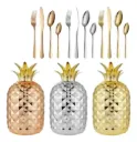 SET DE CUBIERTOS PREMIUM x24 PIEZAS EN ACERO TIPO PIÑA