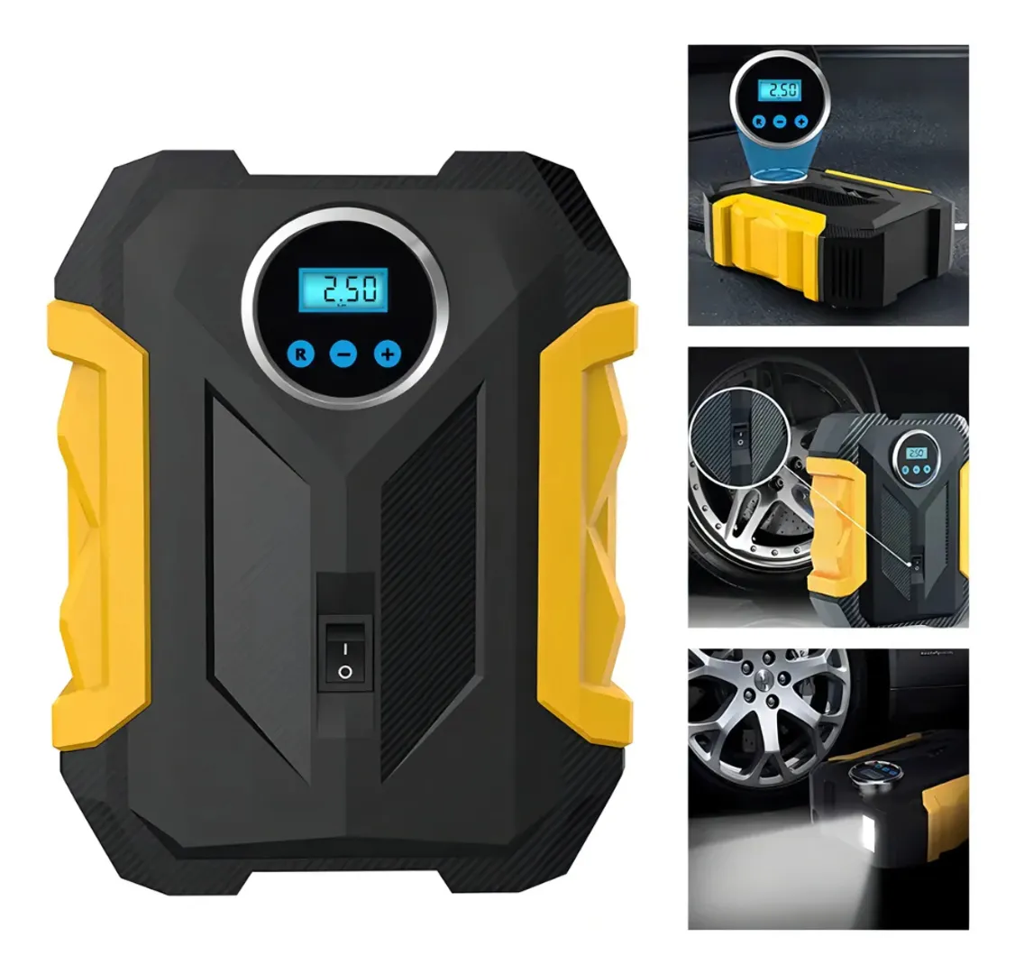 [fa4676] KIT MALETIN COMPRESOR DE AIRE Y HERRAMIENTAS PORTATIL