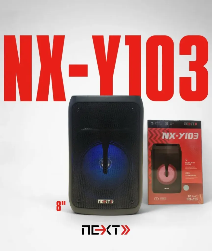 [6d0394] CABINA PARLANTE NEXT DE 8 LUCES LED NX-Y103