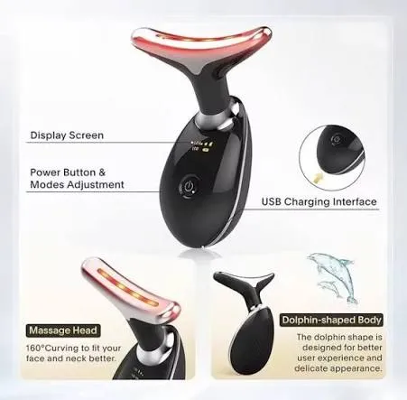 MASAJEADOR FACIAL REDUCTOR  ARRUGAS LED - FIGHT NECK AGING BUILD SWAN NECK - MGE-009