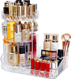 ORGANIZADOR MAQUILLAJE 360° + ORGANIZADOR PLANO 2 EN 1 - RZ-2332 - HZH-27