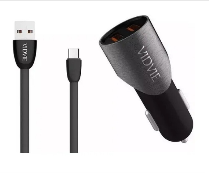 CARGADOR CIGARRERA DOBLE USB - VIDVIE 2.1A